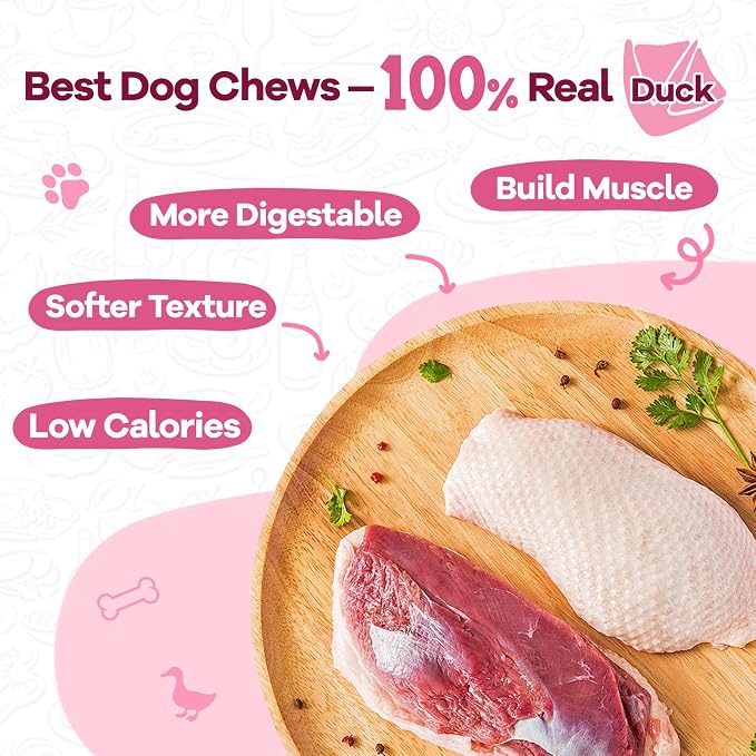 PAWUP Duck Dog Treats, Calcium Bones Chews, Sausage with Cheese 12.5 oz