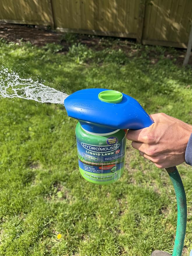 Hydro Mousse Liquid Lawn System – Grass Seed Spray Kit for Spot Repair & Full Lawn Seeding – Easy-to-Use Lawn Patch Solution for All Grass Types
