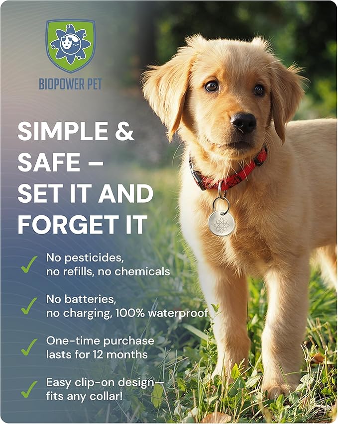 Shield Tag - Natural Flea & Tick Repellent Collar Tag for Dogs & Cats - Waterproof, Lasts 12 Months - Stainless Steel Pendant - (Small Tag (<10 Lbs), 2, Count)