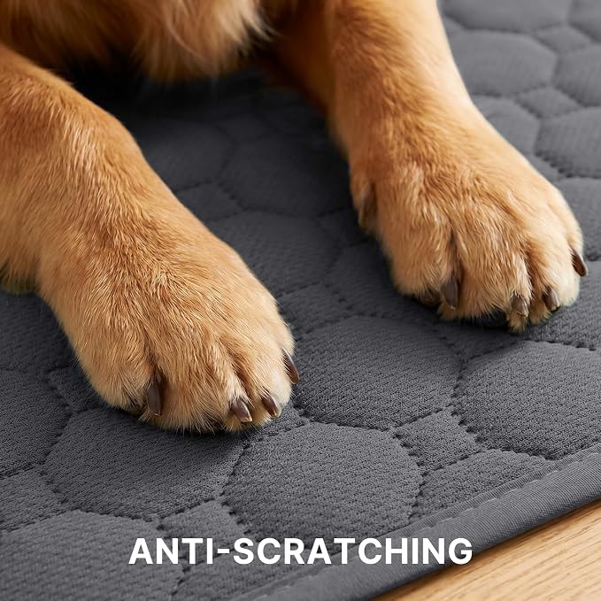 H.VERSAILTEX Premium Washable Pee Pads for Dogs 2 Pack Super Absorbent 100% Waterproof Reusable Non-Slip Quilted Puppy Training Pads for Crate Playpen Whelping & Potty Training(18"x24", Grey)
