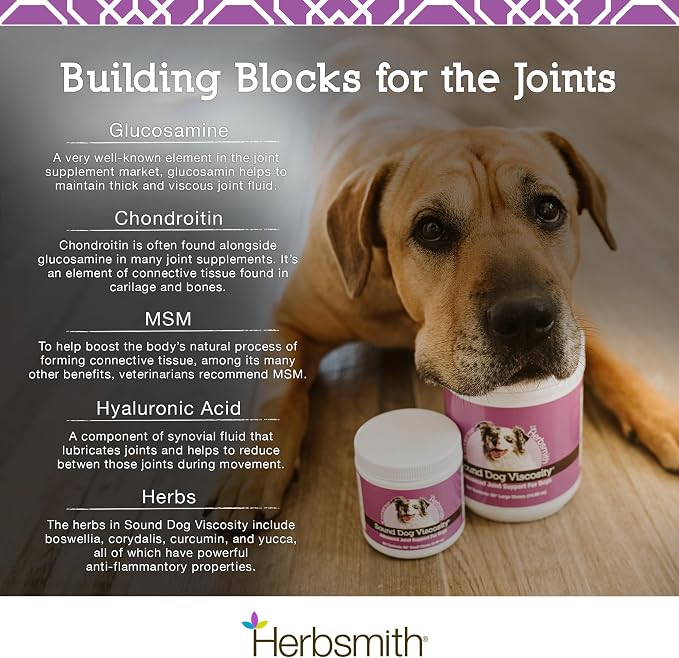 Herbsmith 75g Powder Advanced Joint Support Sound Dog Viscosity Veterinarian Recommended Glucosamine for Dogs