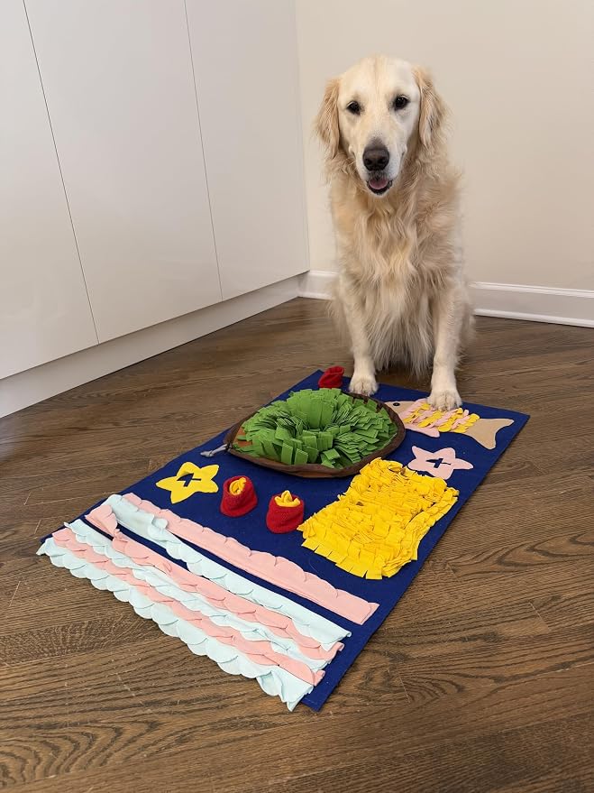 Snuffle Mat for Dogs - Large 35 x 23 in Dog Snuffle Mat, Interactive Nosework & Foraging Mat, Slow Feeder Puzzle Toy, Dog Enrichment Toy for Small, Medium & Large Dogs