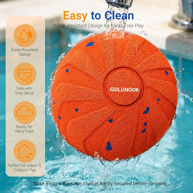 Interactive Dog Ball Toy for Medium Large Dogs – Smart Automatic Moving Rolling & Bouncing Ball, Durable Chew Resistant E-TPU, USB Type-C Rechargeable, Waterproof Active Dog Toy Keeps Dogs