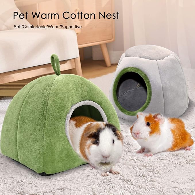 YUEPET Guinea Pig Bed 2 Pack - Washable Cage Accessories Small Animal Bed Hideout for Guinea Pig, Chinchilla, Hamsters, Hedgehog