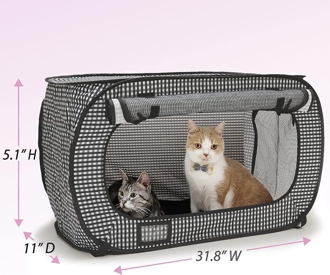 Portable Stress Free Cat Cage/Kennel and Ultralite Pop-up Carrier Bundle