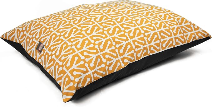 Majestic Pet Rectangle Large Dog Bed Washable – Non Slip Comfy Pet Bed – Dog Crate Bed Super Value Pillow Dog Bed – Dog Kennel Bed for Sleeping - Dog Bed Large Breed 46 x 35 Inch – Aruba Yellow