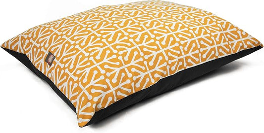 Majestic Pet Rectangle Large Dog Bed Washable – Non Slip Comfy Pet Bed – Dog Crate Bed Super Value Pillow Dog Bed – Dog Kennel Bed for Sleeping - Dog Bed Large Breed 46 x 35 Inch – Aruba Yellow