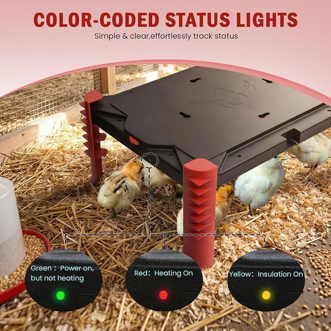 150W Chick Brooder Heater Plate, 2-in-1 Adjustable Radiant Brooder Plate for Chicks & Poultry, Smart Thermostat, 16"x11", Safe & Energy Saving, Ideal for Brooders & Small Chicken Coops