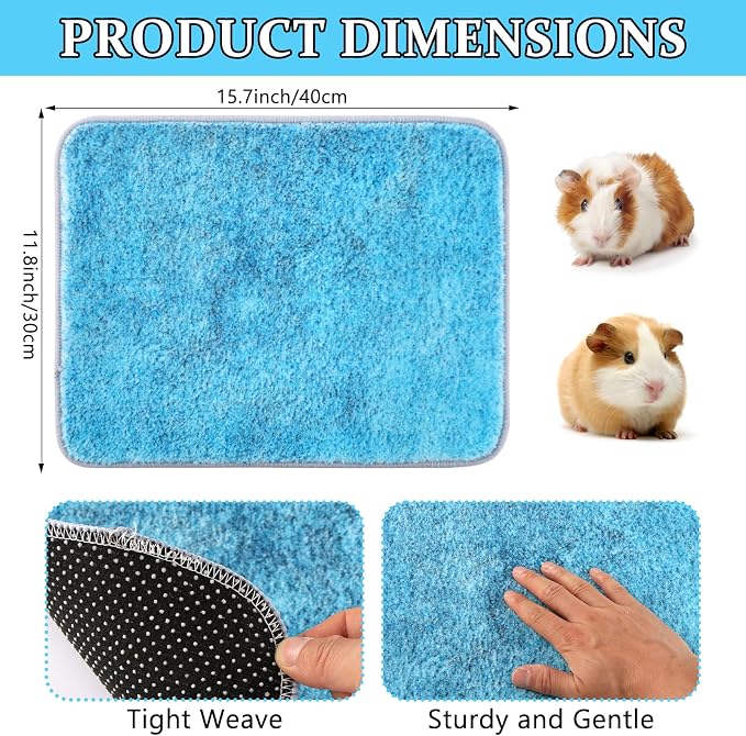 10 PCS Guinea Pig Liner Washable Rabbit Cage Liner 12x16 Inch Reusable Guinea Pig Bedding Mats for Small Animals Rabbit Hamster Chinchillas Rat Washable Bedding Pads in Gray Yellow Pink Brown and Blue