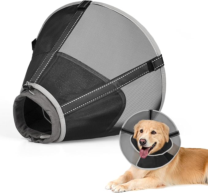 Breathable Mesh Dog Cone Collar for Surgery, Soft Elizabethan Recovery Alternative to Stop Licking,Pet Neck Collar for Large Medium Small Breeds, XS