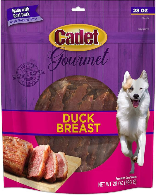 Cadet Gourmet Duck Jerky Dog Treats For Training - Healthy & Natural Dog Training Treats for Small & Large Breeds - Inspected & Tested in USA (28 oz.)