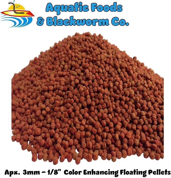 21-lbs, 3mm Koi & Pond Fish Floating Pellets, Color Enhancing Pellets with Anchovy Fish Meal, Krill, Astaxanthin. 3mm - 1/8" Floating Pellets...21-lb -Box