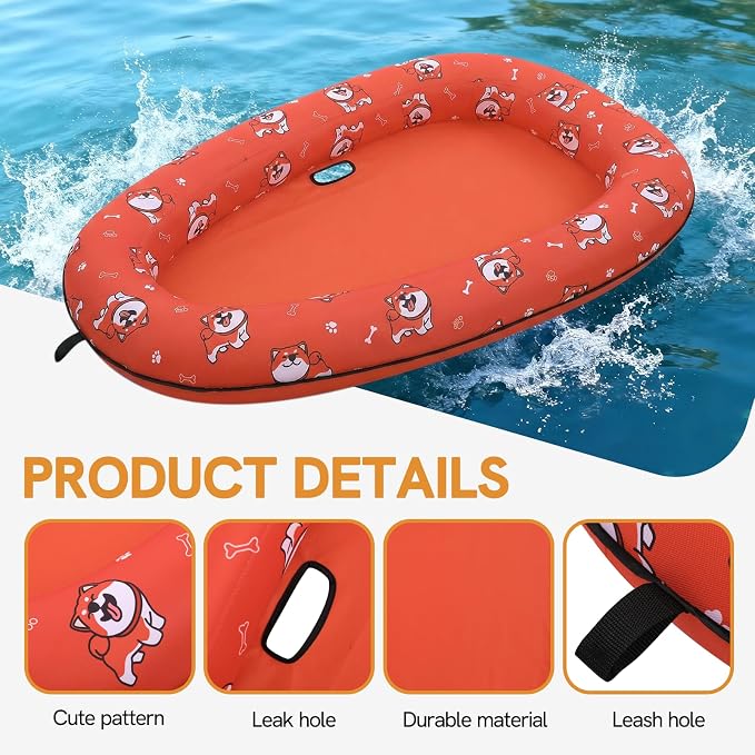 Dog Pool Float, Dog Pool Floats for Small, Medium and Large Dogs, Inflatable Pet Swimming Floats for Pool Lake Camp