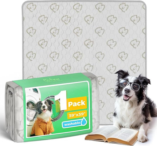 FXW Washable Pee Pads for Dogs, Leak-Proof & Non-Slip, Specifically Designed for Potty Training, 39" Square, Khaki, 1 Pack