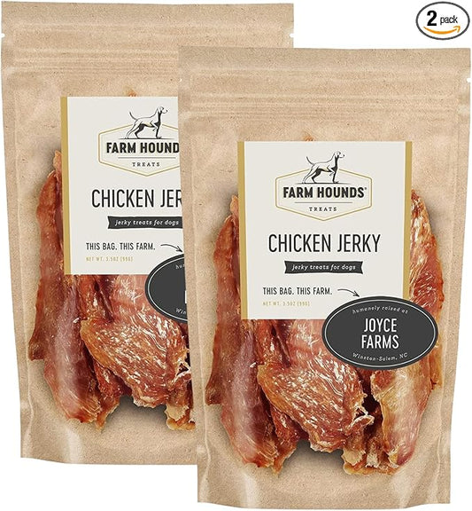 Farm Hounds - Chicken Jerky - Premium Natural Jerky for Dogs - 100% Humanely Raised Chicken - Break-to-Size - Great for Training & Treats - No Added Fillers - Made in USA - 3.5 oz -2 Pack