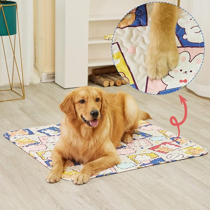 PJYuCien Non-Slip 36"x36" Pet Playpen Mat with 3-Layer Comfort, Reusable and Washable Training Crate Pad, Travel Mat and Sofa Protector for Puppies, Dogs, Cats, Rabbits, and Small Animals, Blue