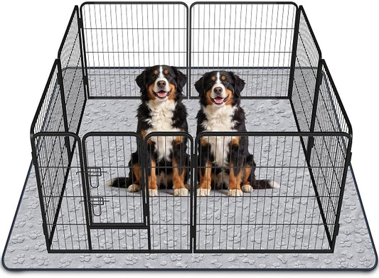 LOOBANI 2 Packs Extra Large Washable Pee Pads for Dogs 72"x72", Non-Slip Reusable Dog Mat, Super Absorbent Whelping Pads, Leak-Proof Dog Playpen Mat for Floor, Bed, Incontinence, Housebreak,Gray