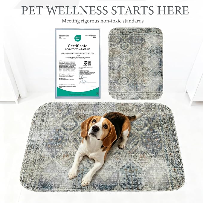 Homimp Washable Pee Pads for Dogs, 4 Pack Reusable Puppy Pads Waterproof,Absorbent and Leakproof Dog Pee Pads,Non Slip Puppy Training Pads, Pet Mat for Floor, Crate, Couch, Whelping, Grey 18"x24"