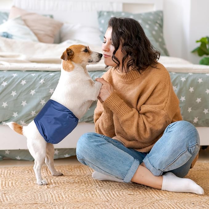 Pet Soft Dog Belly Band - 3 Packs Reusable Dog Diapers Male Doggy Diapers Wraps - Washable Dogs Belly Bands for Male Dogs (Classic, XS)