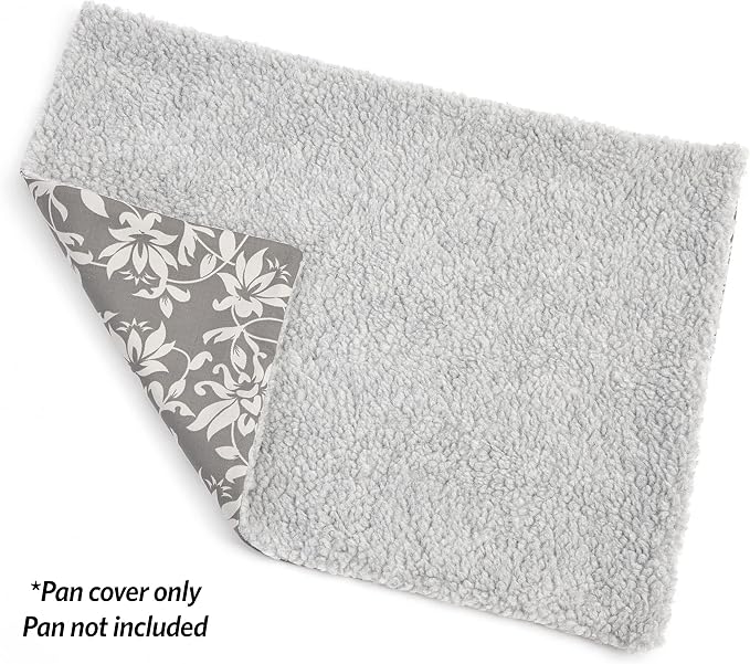 MidWest Homes for Pets Quiet Time Reversible Crate Pan Cover 24' Gray Floral/Fleece
