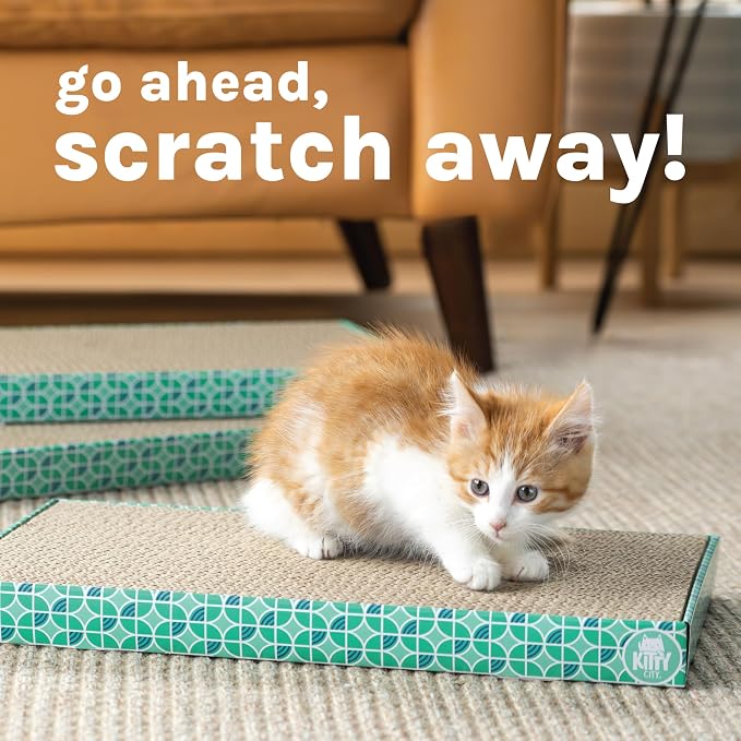 Kitty City Gray Corrugate Scratchers 3-Pack