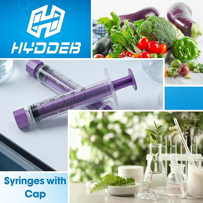 5ml Syringes with Cap without Needle - 5cc Plastic Syringe for Liquid, Feeding, Blister-Packed, Pack of 50