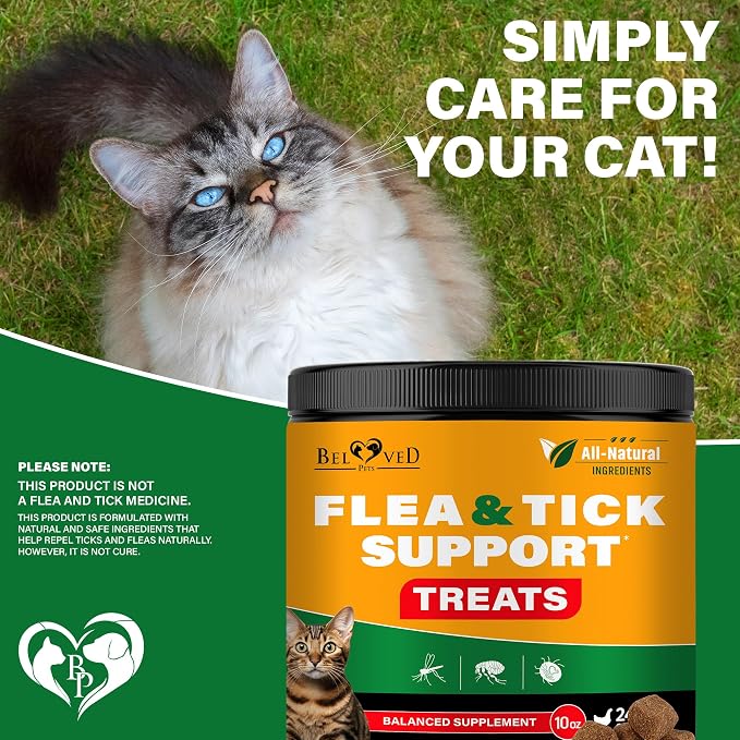 Flea and Tick Prevention Chewable Pills for Dogs and Cats - Revolution Oral Flea Treatment for Pets - Pest Control & Natural Defense - Chewables Small Tablets Made in USA (Chicken (for Cats))