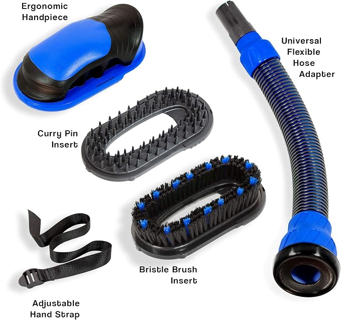 Vacuum Brush Kit for Horse Grooming – Cleaning Furniture, Carpets, and Auto Interiors – Great for All Pets