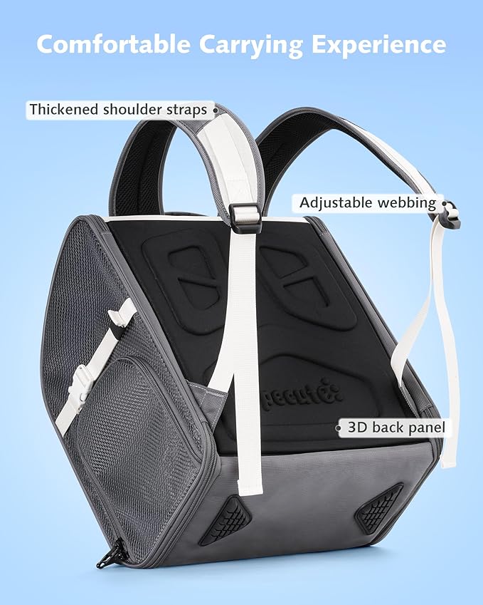 Pecute Small Pet Carrier, Breathable Bearded Dragon Carrier, with Transparent Bubble & Steel Frame, Safety Lock for Hamster, Rabbit, Guinea Pig, Parrot, Kitten, Puppy, Ideal for Travel/Vet Visits/Camp