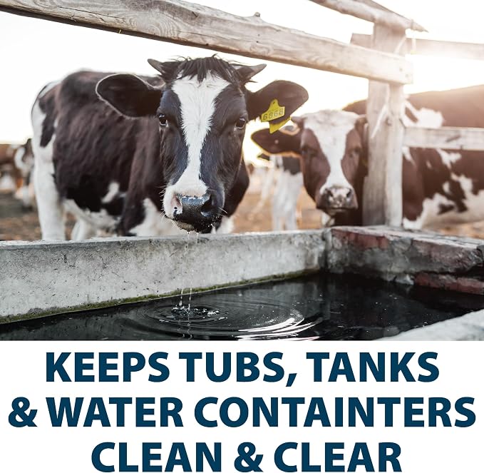 Airmax Stock Tank Defense, Livestock Water Trough Cleaner, Clean Drinking Tanks for Horse, Cattle, Goat & Chicken, Safe & Easy-to-Use Cleaning Tablet Treatment for Farming & Agricultural Use, 6 Tabs