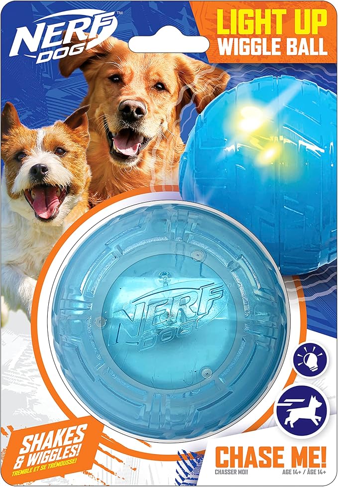 Nerf Dog 3.5in Wiggle Ball -Blue, (NF-4082)