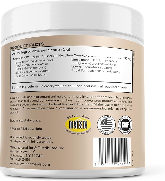 Pumpkin Powder Plus Mushroom Complex Powder - for Dog’s Digestive and Gut Health, Immune Support & Overall Health – Pumpkin 60 Scoops – Mushroom Complex 90 Scoops