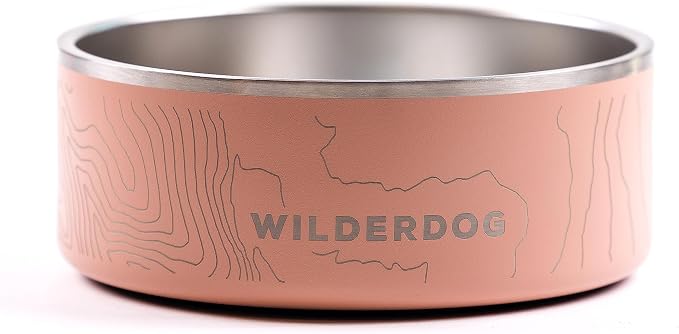 Widlerdog Stainless Steel Dog Bowl with Extra Durable Kitchen-Grade BPA-Free Stainless Steel with Non-Slip Rubber Ringed Bottom (Rose, 32 oz)
