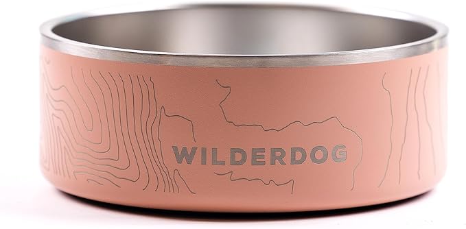 Widlerdog Stainless Steel Dog Bowl with Extra Durable Kitchen-Grade BPA-Free Stainless Steel with Non-Slip Rubber Ringed Bottom (Rose, 16 oz)