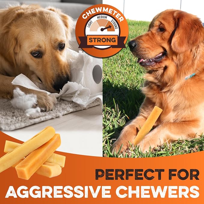 BRUTUS & BARNABY Yak Cheese Himalayan Dog Chews for Aggressive Chewers – Rich in Nutrients, Long Lasting Yak Chews for Small to Large Dogs.(12pk)