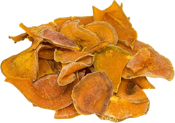 Dehydrated Natural Pumpkin Slices for Dogs- Crunchy Treats- 1lb Stay Fresh Resealable Bag, All-Natural- High Protein, Great For Sensitive Stomachs, Low Fat, A Healthy Rawhide Alternative for All Dogs