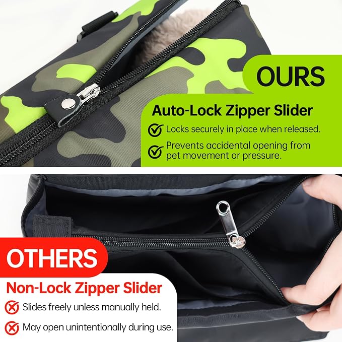 10mm Padded Tote Bag Carrier for Dog Cat Below 9 lb/4kg-Camouflage Green