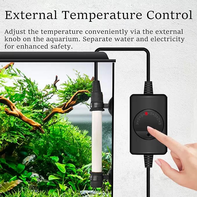 Allcolor Aquarium Heater Quartz Material 6 Safety Protection Suitable for use with 50-80 Gallon Saltwater & Freshwater Fish Tank (100w)