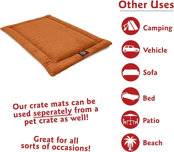 Majestic Pet 720570930032 Villa Crate Dog Bed Mat, Orange, 42"