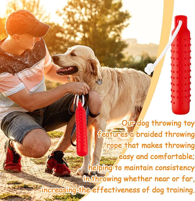 Blueweenly 4 Pcs Dog Bumper Toy for Water Retrieving Plastic Puppy Training Dummy Dog Float Toy Lightweight for Float on The Water Pool Outdoor Training Hunting Fetching (Red and Orange)