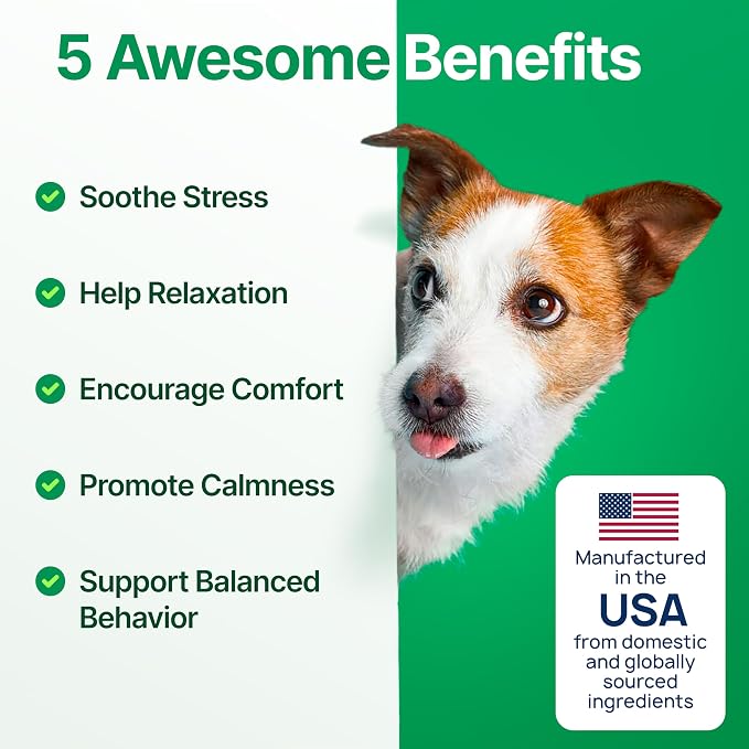Hemp Calming Chews for Dogs Anxiety – Dog Calming Chews for Puppies & Adults – Stress, Sleep Aid & Dog Anxiety Relief Treats with Melatonin & Valerian – 2 Pack, 340 Count, Made in USA