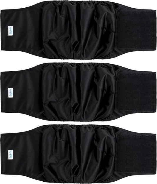 Leekalos Male Dog Diapers (3 Pack), High Absorbing Dog Belly Bands for Male Dogs, Washable Reusable Dog Male Wraps (Medium)