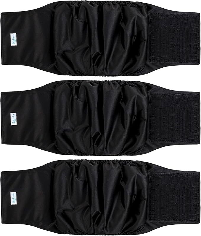 Leekalos Male Dog Diapers (3 Pack), High Absorbing Dog Belly Bands for Male Dogs, Washable Reusable Dog Male Wraps (Small)