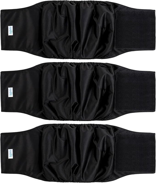 Leekalos Male Dog Diapers (3 Pack), High Absorbing Dog Belly Bands for Male Dogs, Washable Reusable Dog Male Wraps (Small)
