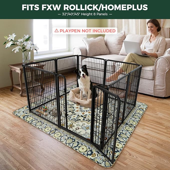FXW Washable Pee Pads for Dogs, Puppy Pads with Super Absorbent, Specifically Designed for FXW Rollick/Homeplus 32/40/45inch 8 Panels Dog Playpen, 71" Square, Boho Beige, 1 Pack