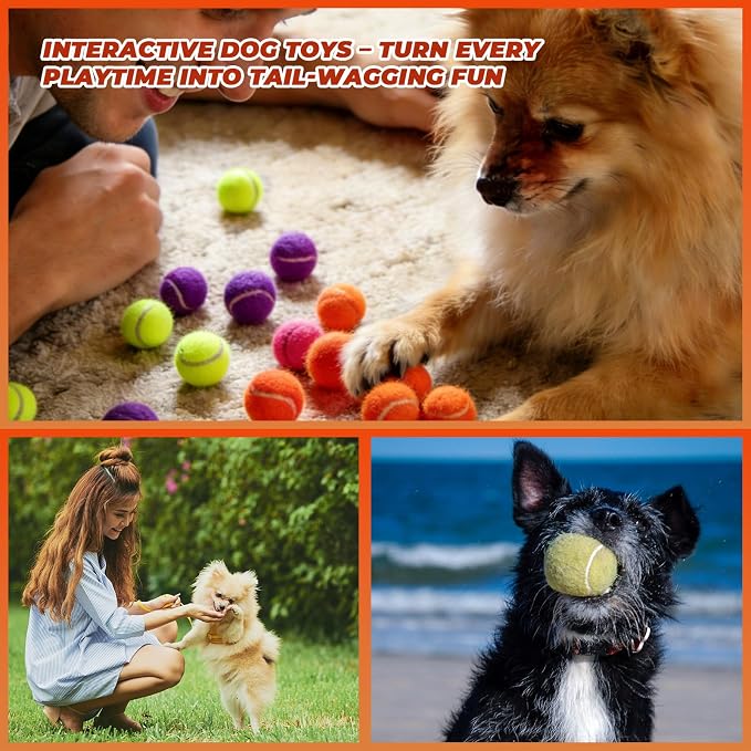 INSUM 1.5 Inch Mini Tennis Balls for X-Small Dogs & Cats, 20/40 Pack Soft Fetch Play Toys for Puppies & Kittens, Training & Indoor Outdoor Exercise
