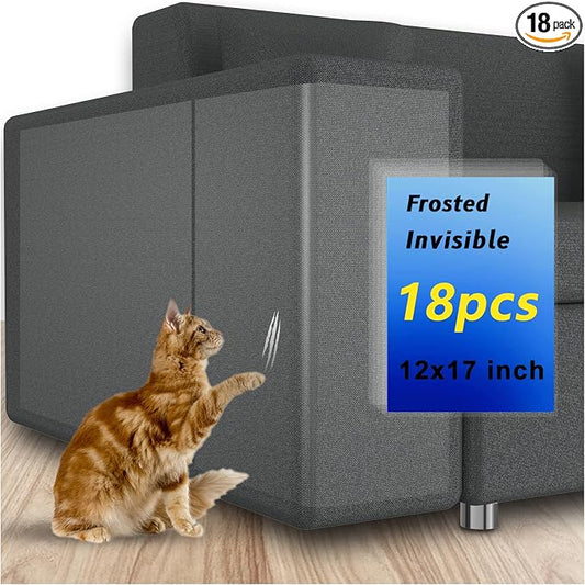 Cat Scratch Furniture Protector, 18PCS, Frosted, Large Area Coverage, Easy to Install, BPA-free, Environmentally Friendly