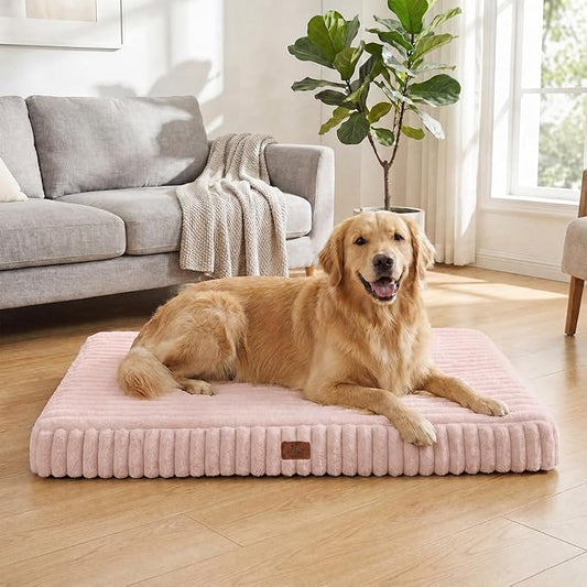 Orthopedic Dog Bed for XXL Jumbo Dog, Waterproof Pet Crate Bed with Removable Washable Cover, Non-Slip Bottom, Egg-Crate Foam Support