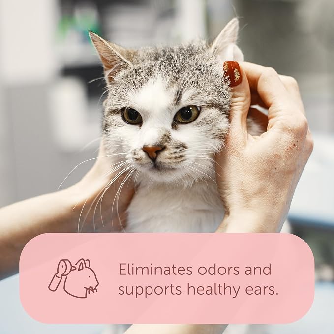 SolaceVet Alcohol-Free Ear Cleaner 8 oz – Veterinarian Recommended Gentle Ear Cleanser for Dogs & Cats, Non-stinging Formula