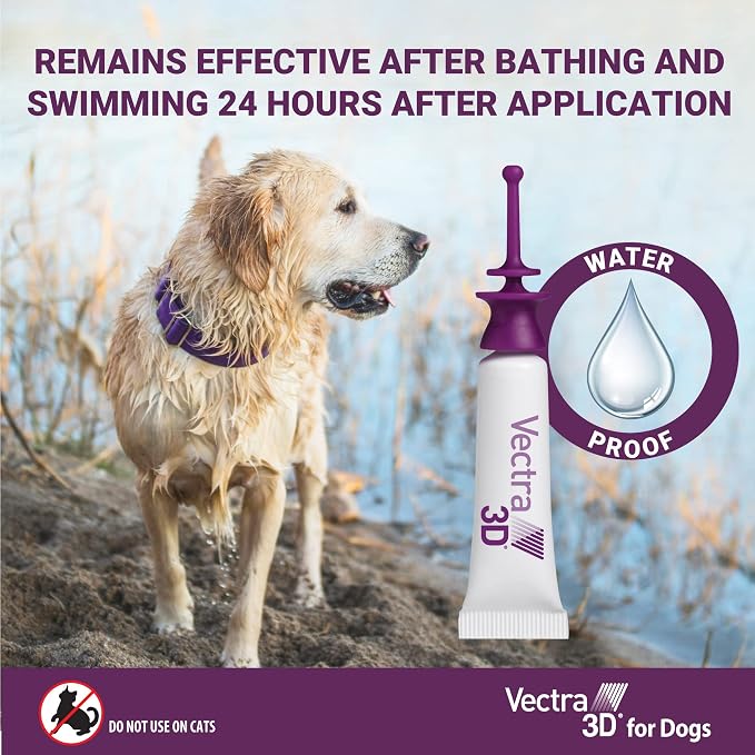 Vectra 3D Flea and Tick Prevention for Dogs, Kills and Repels Fleas, Ticks & Mosquitoes | Fast‑Acting, Waterproof, No Prescription Needed | Extra Small Dogs 5-10 lbs, 3‑Month Supply